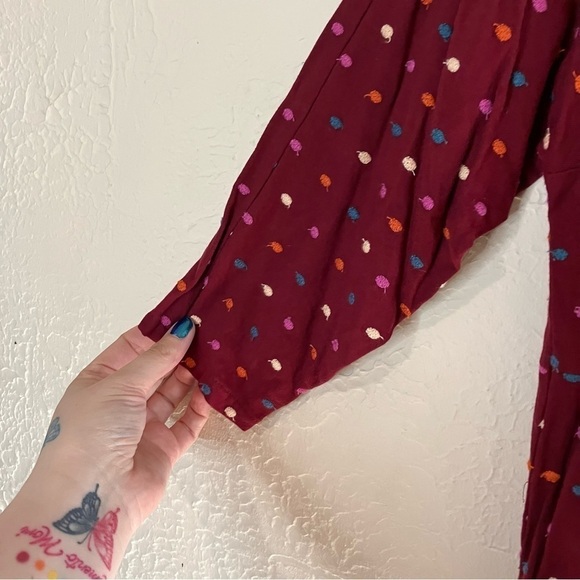 Anthropologie Maeve Dottie Embroidered Polka Dot Blouse - Picture 5 of 9